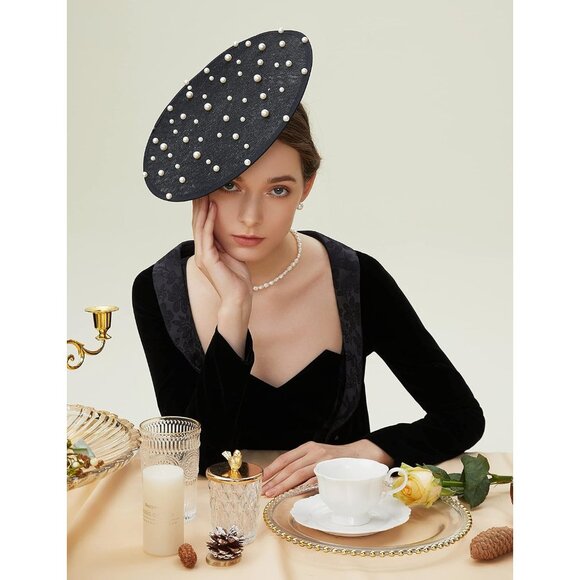 Fascinator Hat Women's Derby Headband Vintage 1950s for Wedding Tea Party - Picture 3 of 6